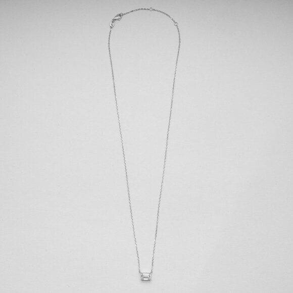 NWT Naomi Emerald Cut Necklace // Sterling Silver + 1ct Diamond - Picture 2 of 7